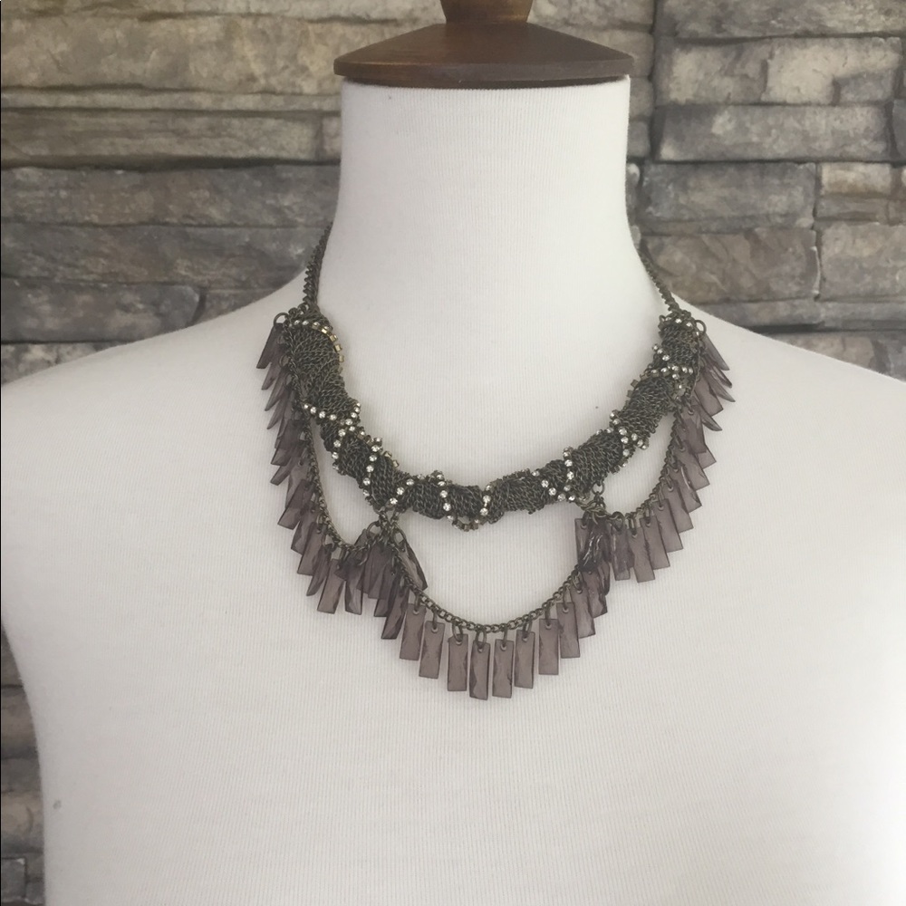 Purple statement necklace